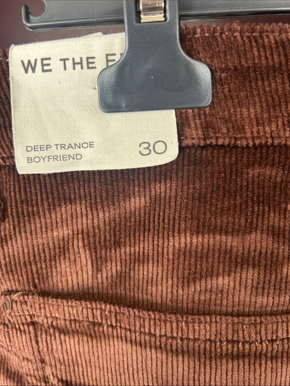 FREE PEOPLE Deep Trance Boyfriend Cord Pant in shaved chocolate size 30 - Picture 9 of 9